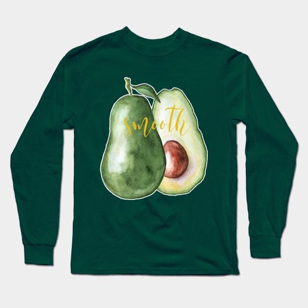 Smooth – Avocado Long Sleeve T-Shirt by VintageHeroes